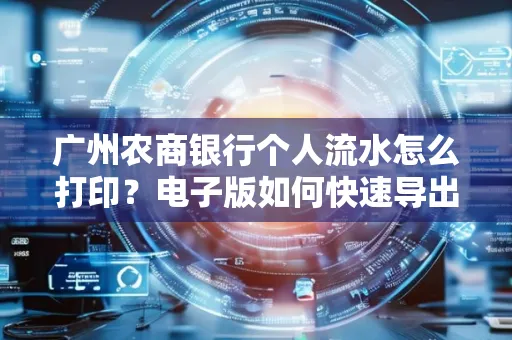广州农商银行个人流水怎么打印?电子版如何快速导出?