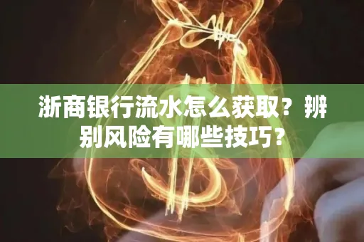 浙商银行流水怎么获取?辨别风险有哪些技巧?