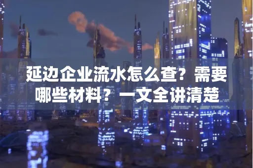 延边企业流水怎么查?需要哪些材料?一文全讲清楚